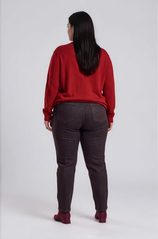 Τζιν Mom Fit Suede Ζώνη