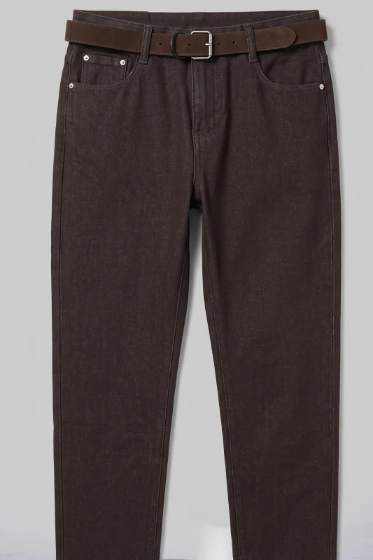 Τζιν Mom Fit Suede Ζώνη