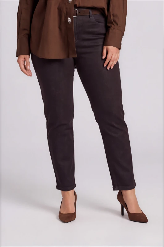 Τζιν Mom Fit Suede Ζώνη