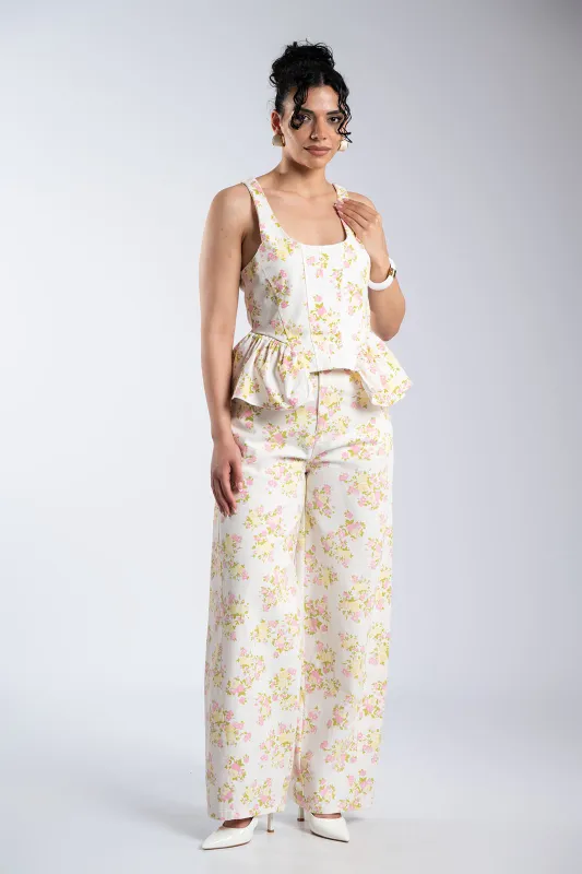 Tζιν Παντέλονι Floral Relaxed Straight