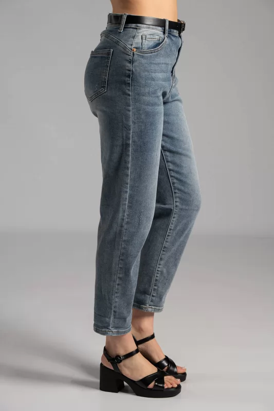Jeans Push Up High Waist Belt