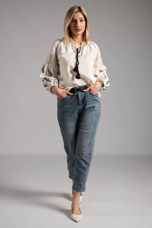 Jeans Push Up High Waist Belt