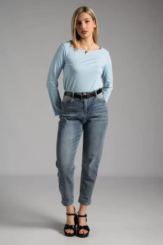 Jeans Push Up High Waist Belt