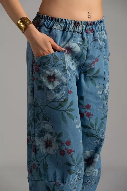 Τζιν Σαλβάρι Floral