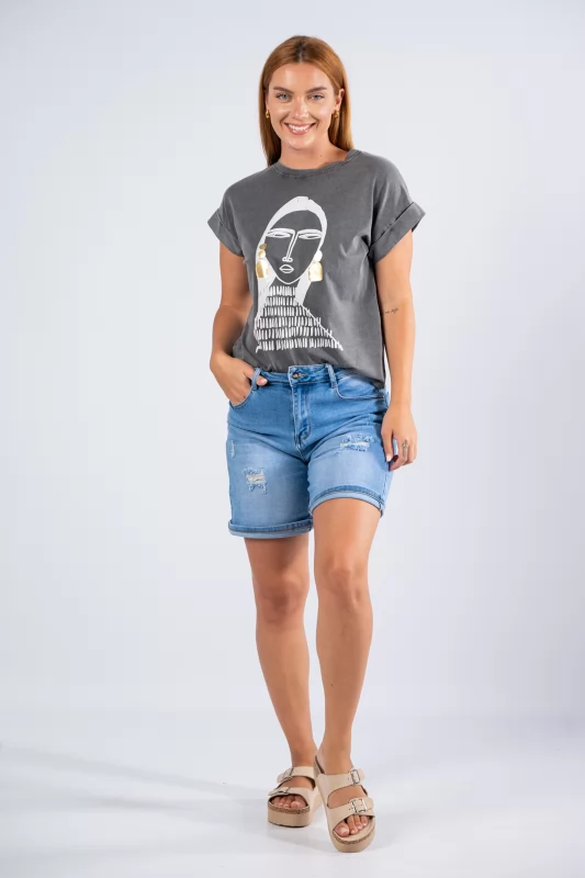 Τζιν Shorts Σκισίματα Denim