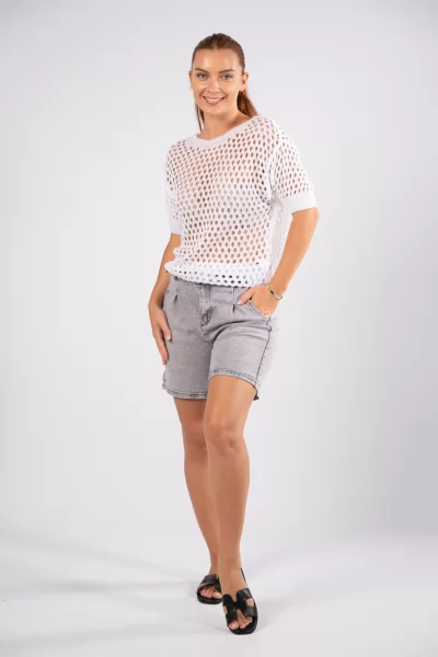 Τζιν Shorts Ξεπλυμένο Γκρι