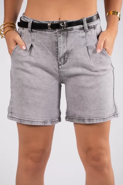 Τζιν Shorts Ξεπλυμένο Γκρι