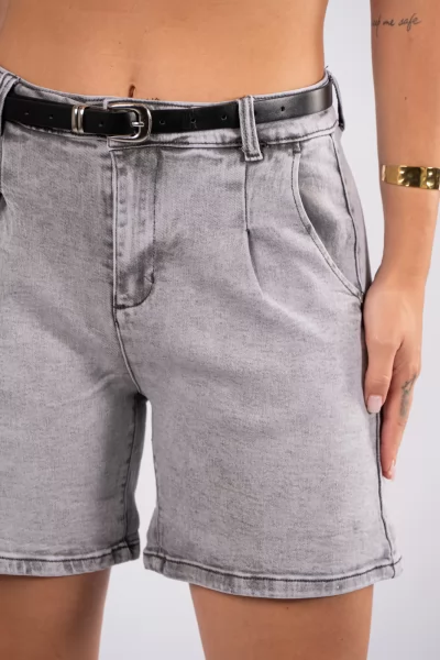 Τζιν Shorts Ξεπλυμένο Γκρι