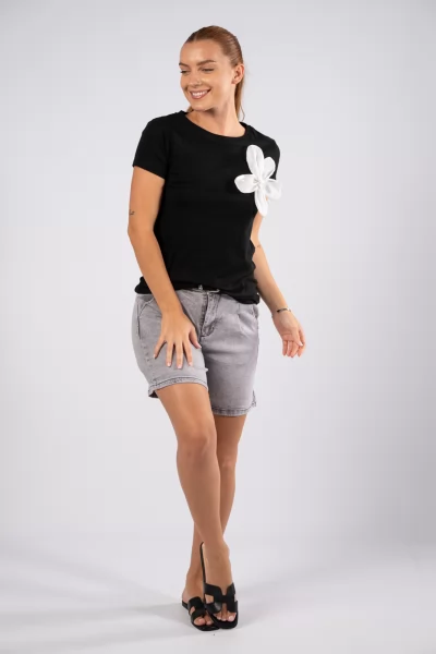 Τζιν Shorts Ξεπλυμένο Γκρι