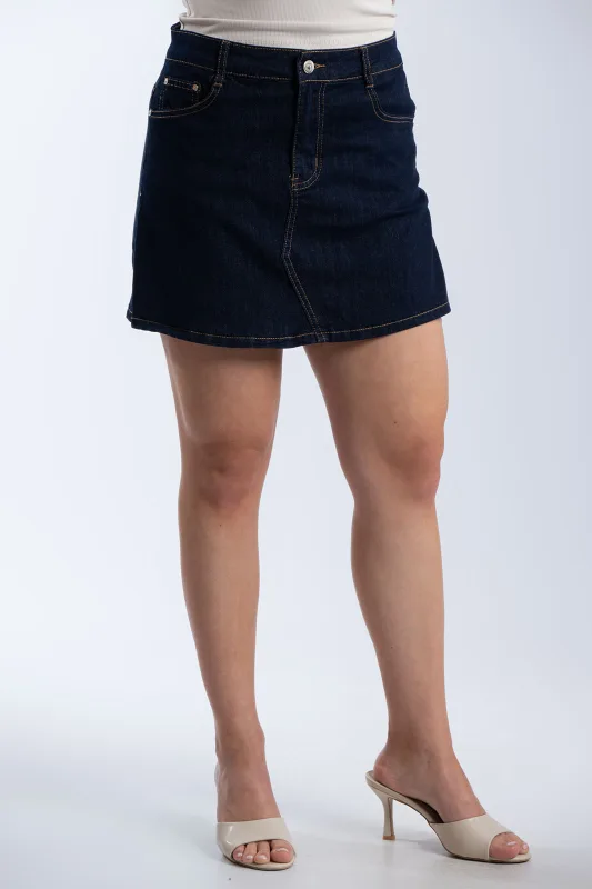 Τζιν Skorts Μονόχρωμο