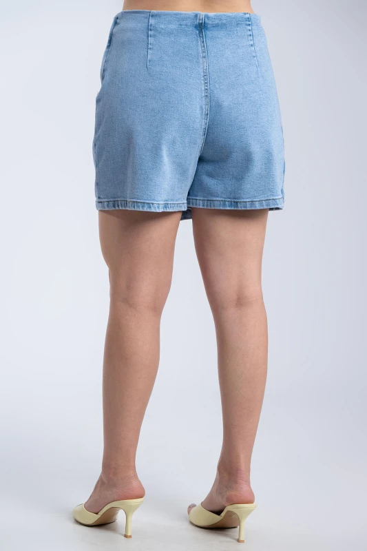 Τζιν Skorts Πλαϊνό Φερμουάρ