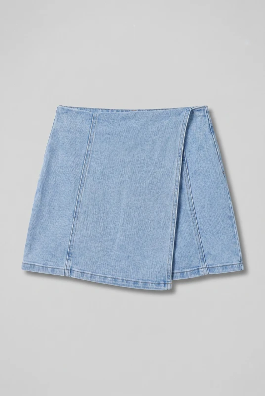 Denim Skorts Side Zipper