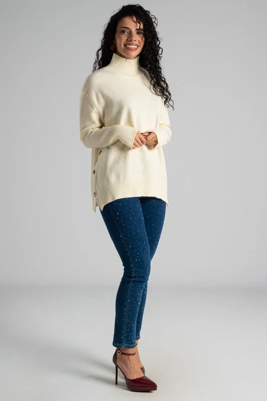 Τζιν Slim Fit Στρας