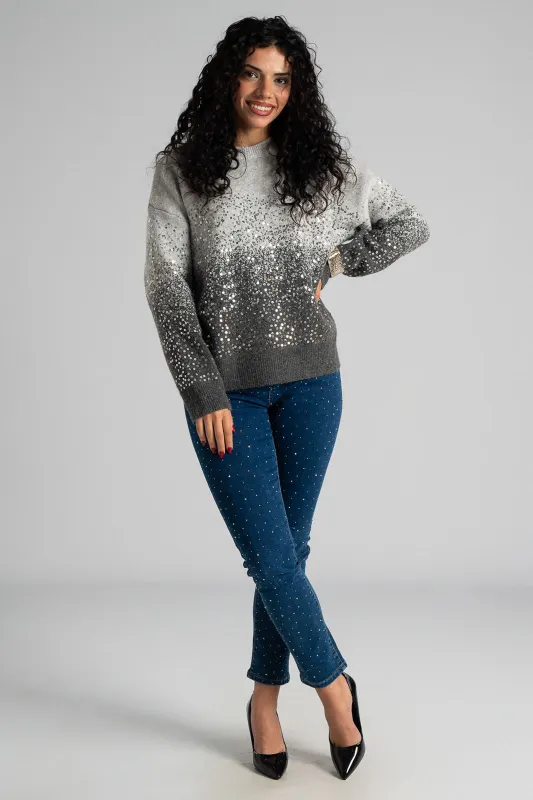 Τζιν Slim Fit Στρας