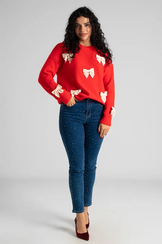 Τζιν Slim Fit Στρας