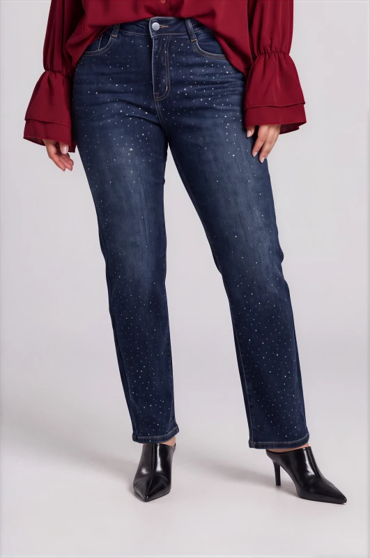 Τζιν Straight Fit Με Strass