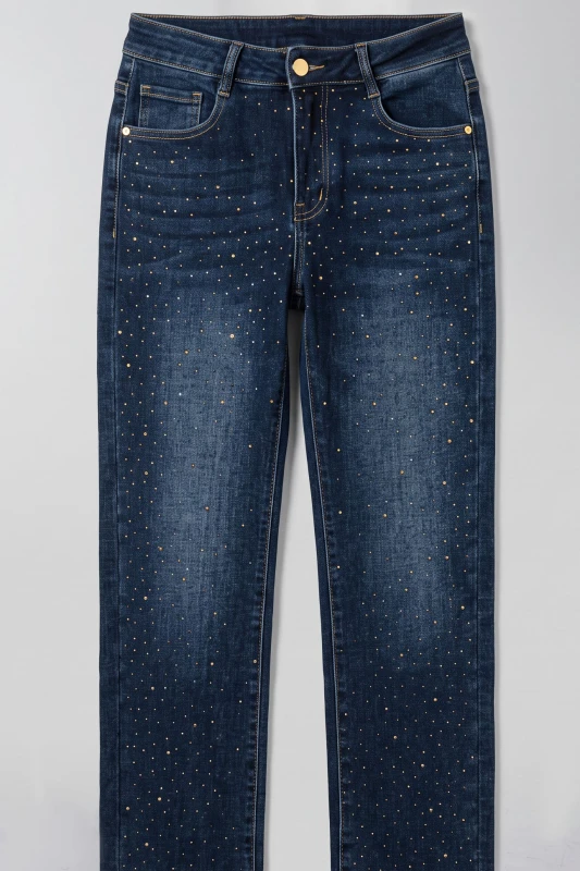 Jeans Straight-Fit With Strass