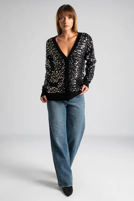 Jeans Straight Leg Strass 