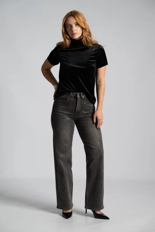 Faded Effect Jeans Shimmer