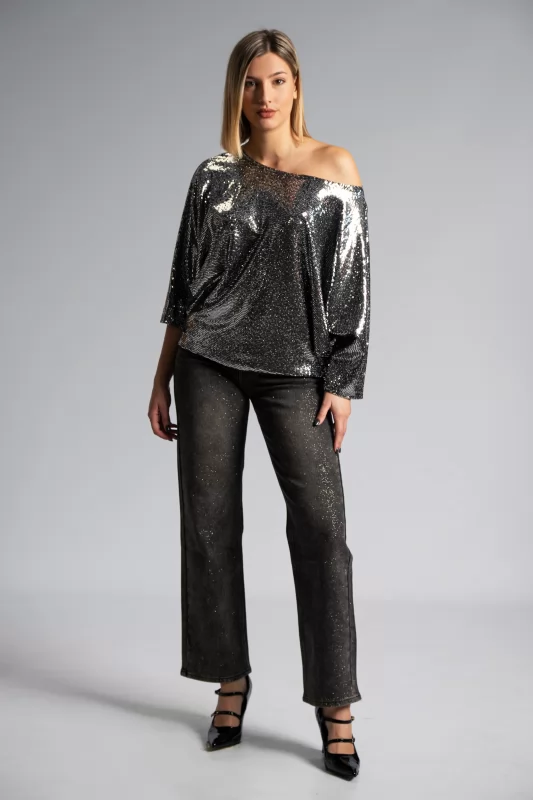 Faded Effect Jeans Shimmer