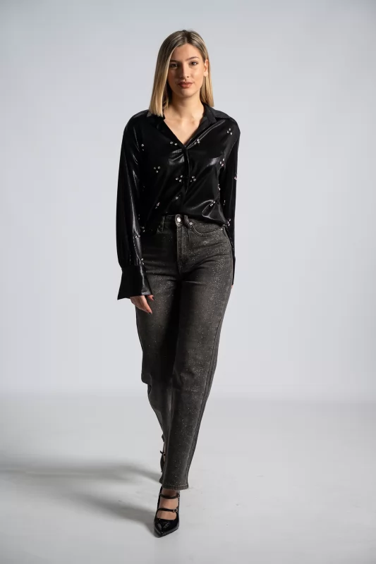 Faded Effect Jeans Shimmer