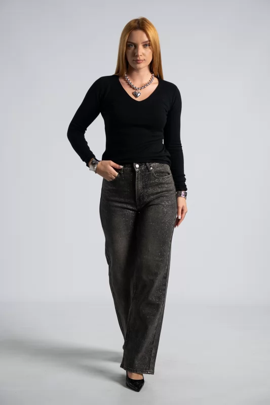 Faded Effect Jeans Shimmer