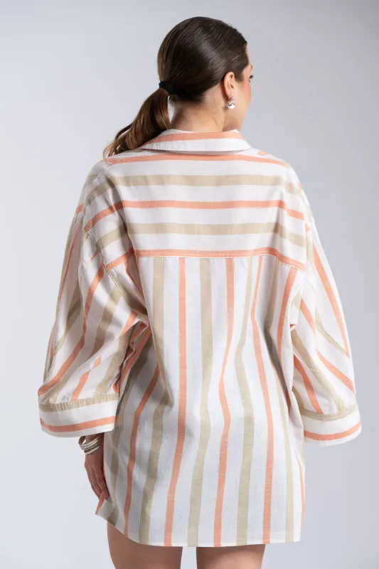 Βαμβακερή Ριγέ Tunic Γιακάς