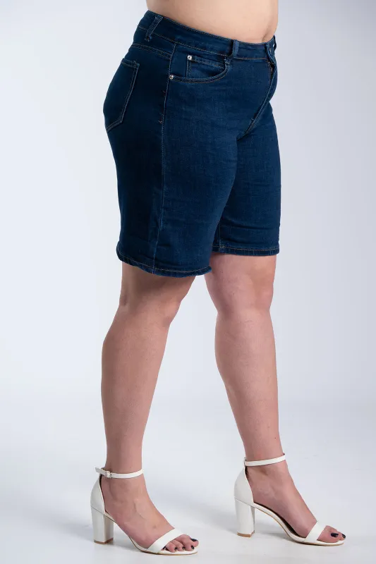 Βερμουδα Denim Με Διακοσμητικό Φουλάρι