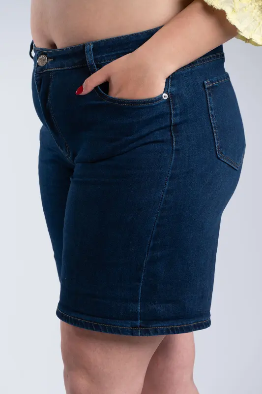 Βερμουδα Denim Με Διακοσμητικό Φουλάρι