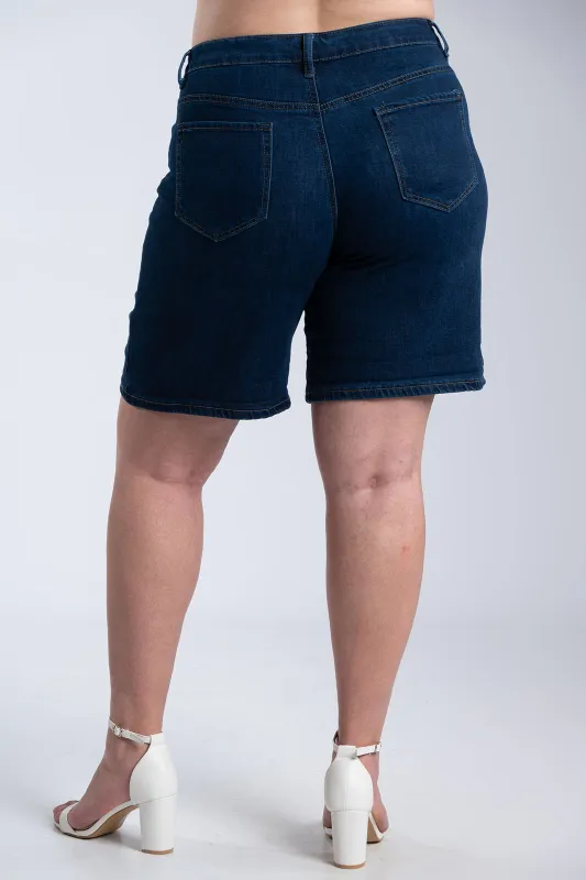 Βερμουδα Denim Με Διακοσμητικό Φουλάρι