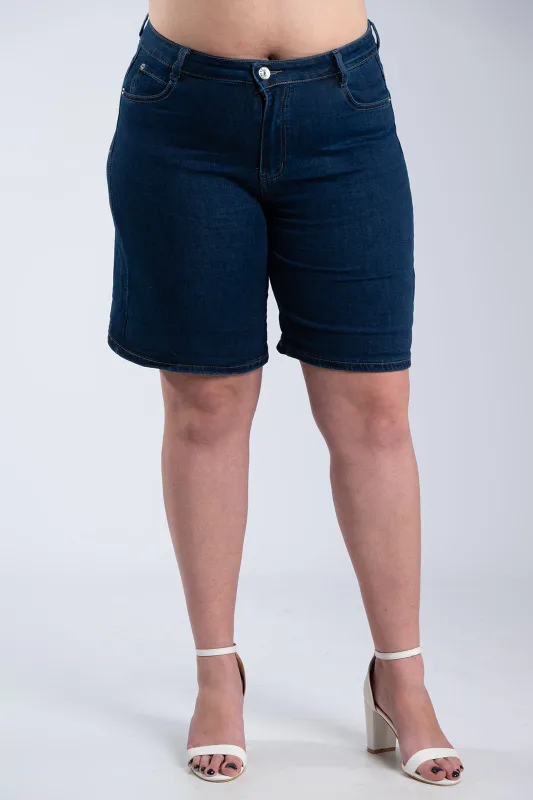 Βερμουδα Denim Με Διακοσμητικό Φουλάρι