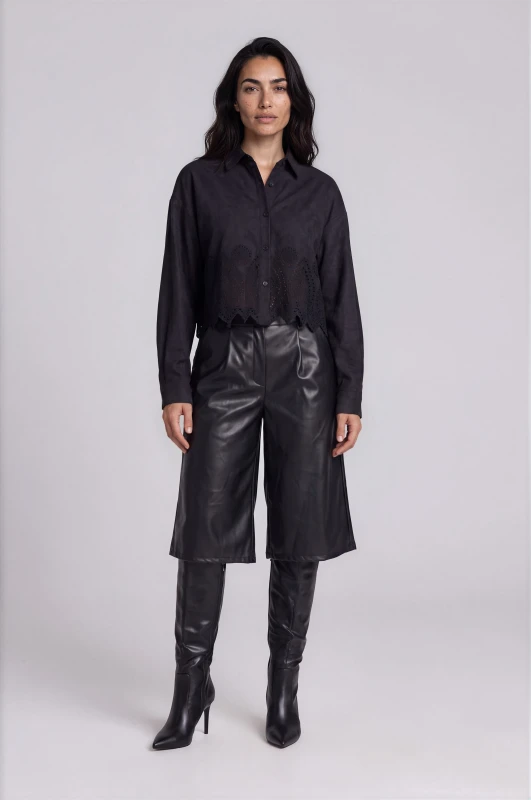 Bermuda Leatherette with Elastic Waistband