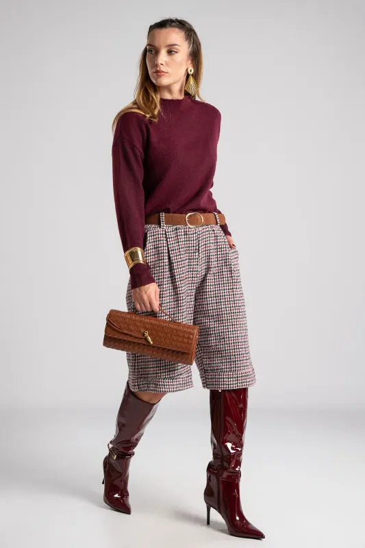 Checkered Bermuda Wool Touch