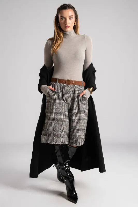 Checkered Bermuda Wool Touch