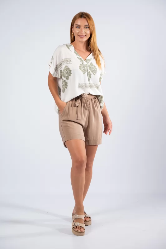 Bermuda Paperbag Beige