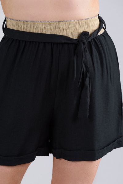 Βερμούδα-Shorts Φαρδύ Λάστιχο Μαύρη