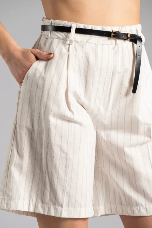 Bermuda Thin Stripes  White