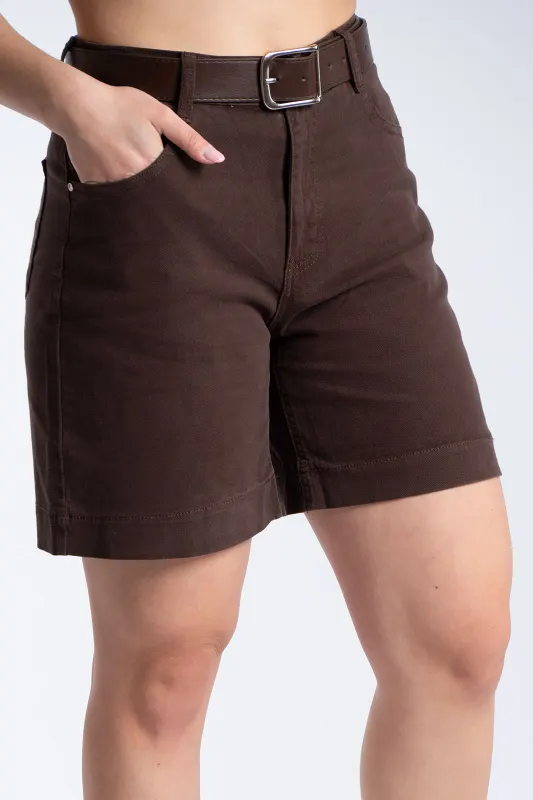 Βερμούδα Βαμβακερή Μονόχρωμη Ζώνη