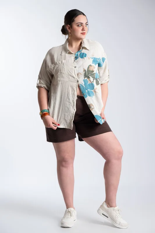 Βερμούδα Βαμβακερή Μονόχρωμη Ζώνη