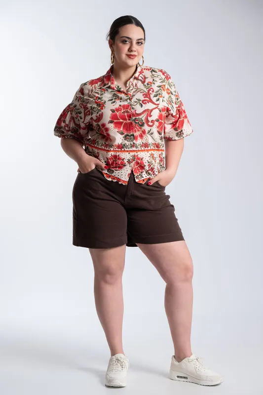 Βερμούδα Βαμβακερή Μονόχρωμη Ζώνη