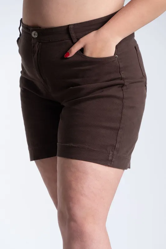 Βερμούδα Βαμβακερή Μονόχρωμη Ζώνη