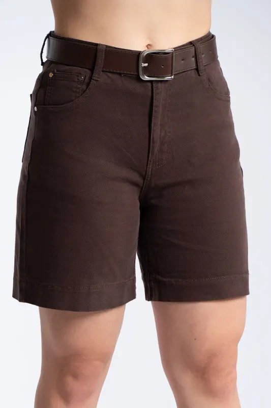 Βερμούδα Βαμβακερή Μονόχρωμη Ζώνη