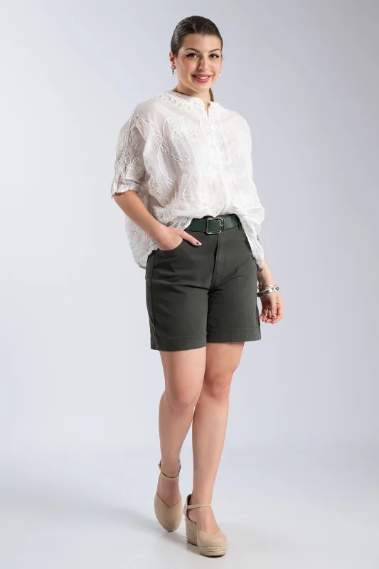 Solid-Color Cotton Bermuda Belt