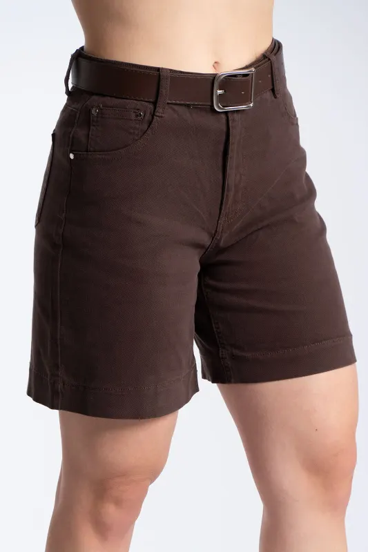 Βερμούδα Βαμβακερή Μονόχρωμη Ζώνη