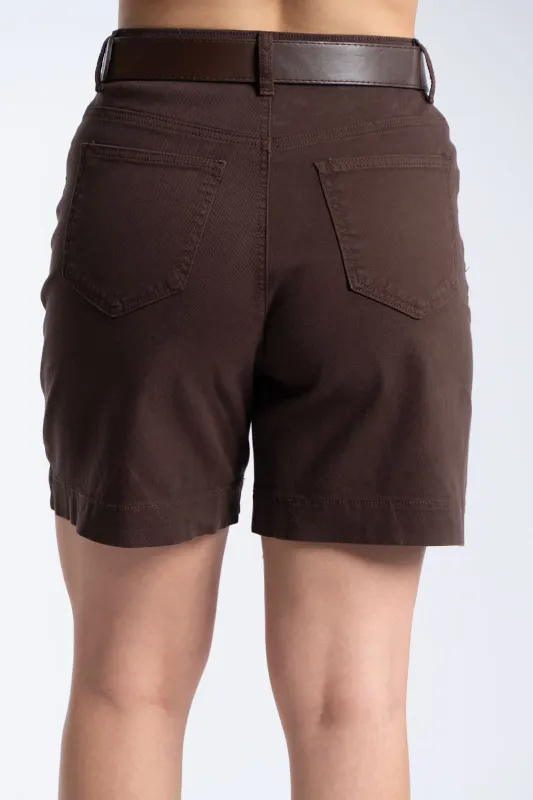 Βερμούδα Βαμβακερή Μονόχρωμη Ζώνη