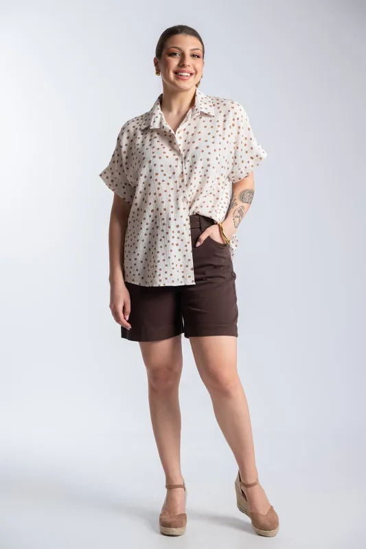 Βερμούδα Βαμβακερή Μονόχρωμη Ζώνη