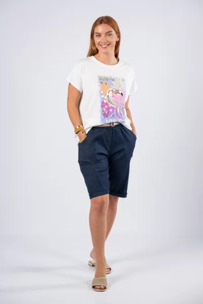 Βερμούδα Ζώνη Denim Blue