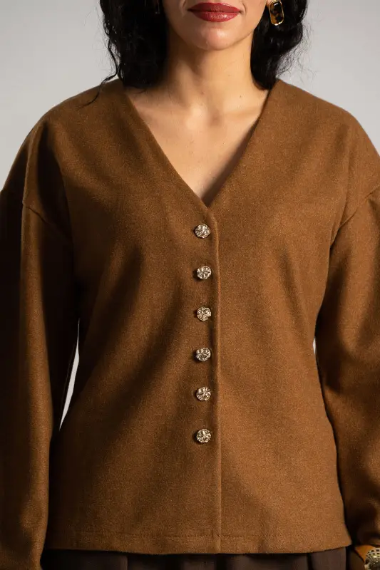 Cardigan Embossed Buttons 