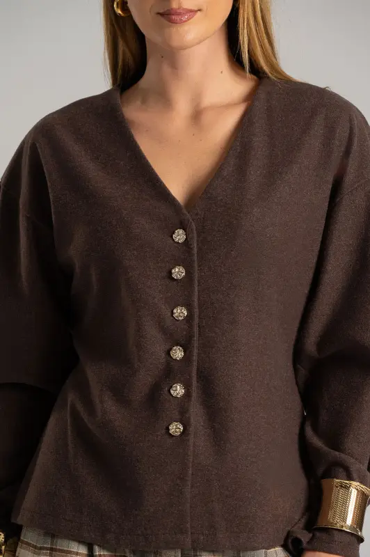 Cardigan Embossed Buttons 