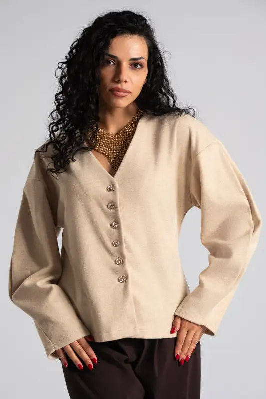 Cardigan Embossed Buttons 